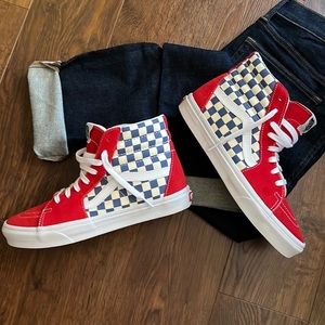 VANS Sk8-Hi BMX Checkerboard True Blue Red 10.5